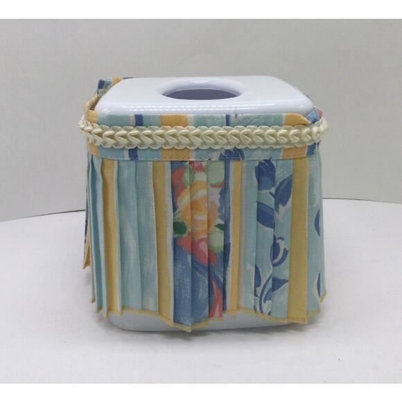 Vintage Discontinued Croscill Fiesta Tissue Box Cover Hand Made - Picture 4 of 7